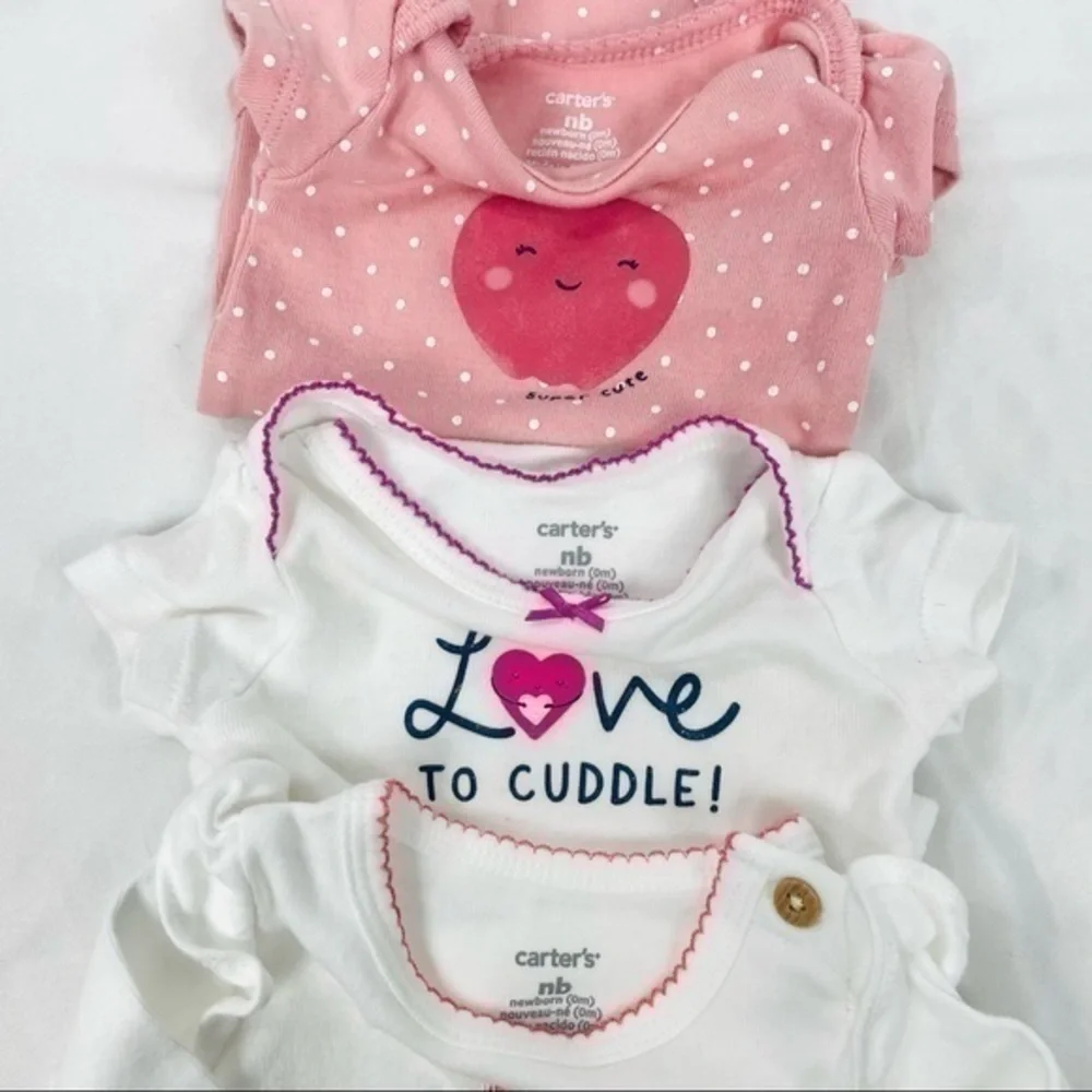 Carters 6 Piece Bundle | Baby - NB Newborn | Pull On Pants, Top, Bodysuit